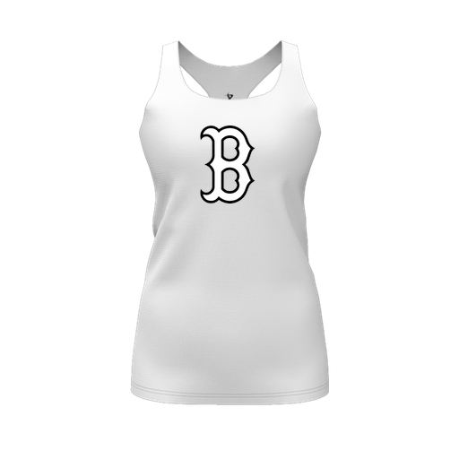 [FT0TRBWH-FYS-LOGO1] Decker Racerback Tank Top (Female Youth S, White, Logo 1)