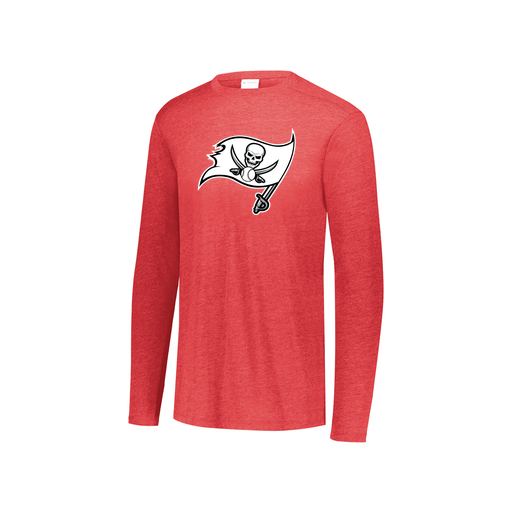 [FTLCUBRD-YS-LOGO2] Decker Youth Tri-Blend T-Shirt - Long Sleeve (Youth S, Red, Logo 2)