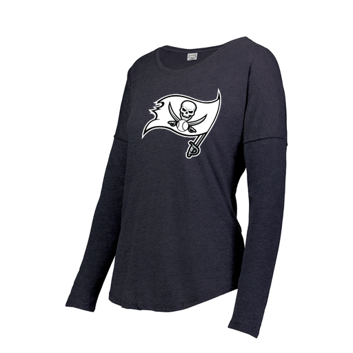 [FTLCUBNV-FAS-LOGO2] Decker Women's Tri-Blend T-Shirt - Long Sleeve (Female Adult S, Navy, Logo 2)