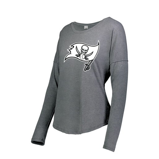 [FTLCUBGY-FAS-LOGO2] Decker Women's Tri-Blend T-Shirt - Long Sleeve (Female Adult S, Gray, Logo 2)